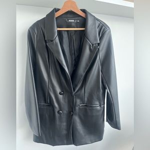 Missguided Leather Blazer Jacket